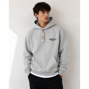 Essentials Fear of God Mens Hoodie Small Heather Gray Streetwear NWT Minimalist